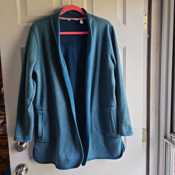 Isaac Mizrahi Sweaters - Isaac Mizrahi teal open front cardigan size Large